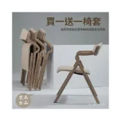 (店+)復古做舊折疊餐椅子 日式曲木折疊扶手椅 家用民宿餐廳咖啡廳辦公室書房布藝電腦椅陽臺麻將靠背便攜會議書桌椅梳妝椅