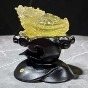 (店+)【尋寶家水晶】【BYDR-42】｜鎮宅守財黃水晶大龍龜｜613G 水晶淨重 × 冰透晶體 × 附客製木座