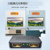 hdmi分配器一分二同時顯示一進二出三出4K高清多雙屏電腦機頂盒分頻1進2/3/4出轉換一拖二擴展切換畫面分屏器