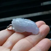嗨，寶貝銀飾珠寶* 翡翠飾品☆14k紅寶石墜頭 保證緬甸玉A貨 冰種粉紫紫羅蘭 三腳蟾蜍翡翠吊墜 墜子