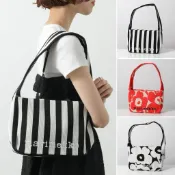 【Mia select】現貨🇫🇮Marimekko |日本購入 刺繡Logo 針織肩背手提包 兩用包🌼輕盈大容量 媽媽包