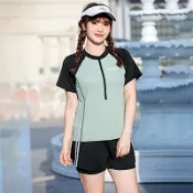 胖胖美依 套裝 游泳衣 上衣 短褲 泳衣 海邊風中大尺碼X L-5XL 新游泳池分體保守學生泡溫泉泳裝-15726.