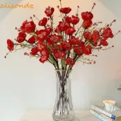 ALISOND1人工蝴蝶花,現實的防褪色仿真杜鵑花,栩栩如生花卉藝術手工製作假泡沫花派對背景