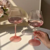 法式高顏值高腳酒杯家用創意輕奢高檔玻璃香檳杯白葡萄酒紅酒杯子HZQ3