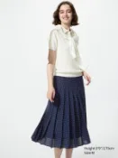 【UNIQLO】女裝 雪紡百褶中長裙(印花) 488811
