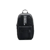 (店+)【UNDER ARMOUR】1364184-001 運動休閒徽標Logo拉鏈開合夾層拉鏈袋可調節肩帶 滌綸 書包背包雙肩包 常規 男女同款 黑色