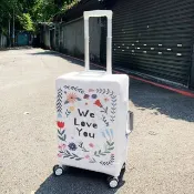 【客製化禮物】花花款 行李箱套   中間文字可以更改