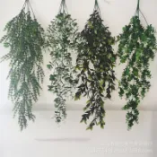 協貿國際日用品生活5館 跨境仿真植物尤加利藤條婚慶裝飾假花塑料壁掛墻面人造藤蔓裝飾花