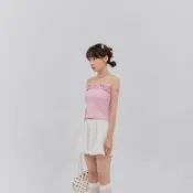 QUEENSHOP_S 女裝 點點荷葉邊設計平口背心 三色售 現+預 【01099812】