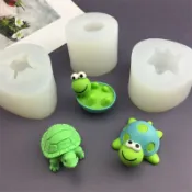 小烏龜可愛動物石膏裝飾小擺件 DIY蠟燭手工龜苓膏巧克力硅膠模具