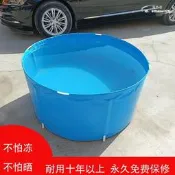 【現貨免運】帆布池魚池袋家後圓形摺疊支架錦鯉魚池防水布水池金魚缸換水桶