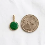 14K金 18K金 翡翠綠色寶石 墜飾 有墜頭可自由搭配項鍊