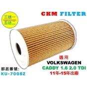 【CKM】福斯 VW CADDY 1.6 2.0 TDI 機油濾芯 機油濾清器 機油蕊 機油芯 OIL 超越 原廠 正廠