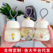 吉宅良品 【熱賣】代發高顏值胖胖杯迷你便攜帶提手水杯簡約帶刻度女網紅豆漿玻璃杯