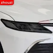 台灣現貨CAMRY 2 件適用於豐田 RAV4 凱美瑞 Avalon 2019-汽車大燈色調黑色保護膜保護透明 TPU