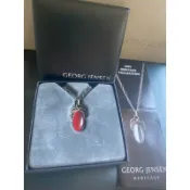 Georg Jensen喬治傑生GJ 2005 丹麥製 首刻紅玉髓年度項鍊