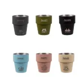 【May Shop】4入家庭組 附蓋 304不鏽鋼雙層杯隔熱防燙便攜燕子杯(4杯4蓋)