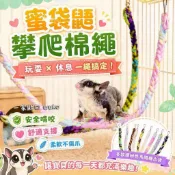 【WuKo】蜜袋鼯攀爬棉繩 小寵玩具 鳥類爬繩🌈鸚鵡🦜 松鼠🐿 吊床玩具 爬繩 攀爬鞦韆 彩色編織 57cm長 附贈掛勾