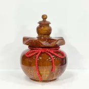 (店+)【御古齋】印尼國寶 血龍木 大福袋 聚寶盆 油脂豐厚 透光木 招財進寶 財源廣進 迎財納福 風水開運擺件080602