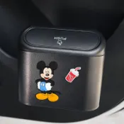 【新品熱賣】米奇米妮車載垃圾桶 車內用創意卡通 車掛式車門置物桶收納垃圾袋車上用品 送垃圾袋男女通用 汽車內飾