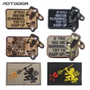 EOD看我跑 三叉海豹戰術軍迷臂章 刺繡魔術貼章 魔術貼章 臂章 士氣章 刺繡/PVC滴膠 戰術背包布貼
