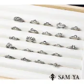 [SAMYA] 空托 戒指 圓形 5mm 925銀 A組 電鍍K金 活動圍 請先閱讀內文 戒托 戒台 (鑲嵌訂製) 勝亞
