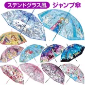 **現貨**日本SANTOS 卡通人物彩繪玻璃透明傘 三麗鷗 小美人魚 愛麗絲 冰雪奇緣 美女與野獸 長髮公主