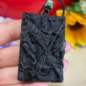 台灣現貨（附證書）天然黑曜石 關公 乘龍關公 降龍關公 武財神 迦南菩薩黑曜 關聖帝君 關老爺 黑曜關公墜項鍊 文關公
