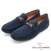 【CUMAR】時尚樂活 經典造型真皮帆船鞋 - 藍色819-101