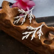 DIY手工發簪漢服珠钗禁步瓔珞項圈材料22*34mm小扁枝