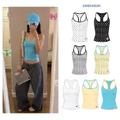 Aimesaigon 背心 T 恤搭配 Borip Polka Dots 夏季修身版型柔軟光滑 - AHIEU03