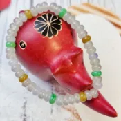💕精打細算💕天然緬甸 A貨 翡翠 高冰三彩 算盤珠 手珠 手鍊 手串 現貨特價【92jade 遇見善緣】玉手串 玉珠鍊
