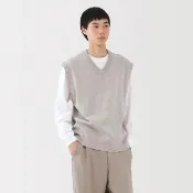 【MUJI 無印良品】男可水洗米蘭諾螺紋背心(深灰/黑色/粉米)