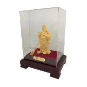 【鉑麗星】黃金飾品鑄件擺件-武關公 1尊含玻璃框禮盒裝(紫銅足金鑄件 高貴正義霸氣 武財神)