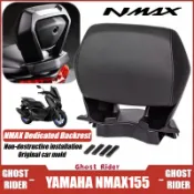 山葉 適用於 YAMAHA NMAX155 2020-2023 摩托車後靠背鋁合金乘客靠背墊無鑽安裝支架