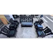 古典老件 烏心石木椅組 大理石鑲貝椅 原木椅 八件組 龍雕椅 戰國椅 洽談椅 實木椅 太師椅 A7711【晶選二手傢俱】