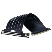 ♞,,PCI Express 3.0 X16 公對母提升電纜顯卡延長線屏蔽柔性 90 度安裝 GPU PCI-E 電
