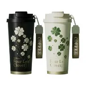 【Kyhome】四葉草陶瓷內膽咖啡杯 便攜隨行杯 500ml(陶瓷杯/馬克杯/辦公杯/保溫杯)