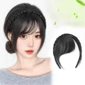 【巴黎精品】KC精品 女假髮片補髮塊透氣輕量免打理自然遮白髮瀏海接髮髮-手工編織髮箍4色k2ab5
