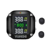 (店+)YUNCHI  無線摩托車胎壓偵測器 電壓檢測進化版 TPMS 監測器 胎外式台灣品牌