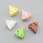 手工飾品DIY手作材料配件 樹脂食玩仿真三角奶酪蛋糕麵包吊飾耳環鑰匙扣配飾