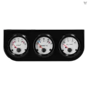 3合1汽車改裝儀表 52mm電壓+水溫+油壓三聯表 12V通用 黑色