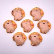 【溫蒂泡芙】天然梔子花色粉糖霜餅乾-capybara水豚君款/收涎餅乾