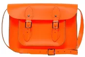 The Leather Satchel Company 英國真皮劍橋包/現貨螢光橘/非Cambridge Satchel