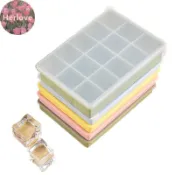 Herlove 冰塊托盤,易於釋放 15 個靈活的矽膠冰塊模具,帶可拆卸蓋子可重複使用的冷凍冰托盤,可穩定,適用於 Wh