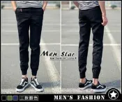 【Men Star】免運費 韓版街頭百搭束口褲 黑色縮口褲 黑色束口褲 男 女 媲美 g2000 極度乾燥 levis