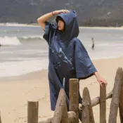 【Nu-June】【海洋系列】 【毛巾衣-深虎鯨】 前大口袋 潛水 衝浪 海邊必備