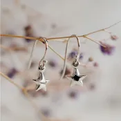 (店+)【BLUMA】星光純銀耳環(簡約百搭925純銀 垂墜立體星星 平價小資清新韓風 飾品禮盒 新年禮盒)
