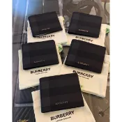 Limit精品✔️Burberry 經典黑灰色格紋設計 搭配立體鐵牌字母設計 男生 男款 短夾 卡夾 無盒