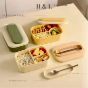 (店+)【H&L 匠心優廚】【新設計｜自帶餐具｜全矽膠分隔飯盒】 保鮮盒 矽膠保鮮盒 微波便當盒 矽膠餐盒 可微波分格餐盒 矽膠保鮮盒 密封保鮮盒